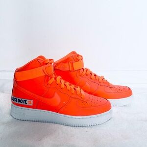 Nike Air Force 1 High '07 Premium JDI "Just Do It" Total Orange Men's 8.5 *RARE*